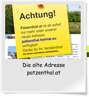 Die alte Adresse patzenthal.at